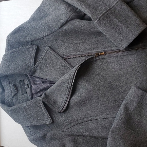 Worthington Gray Wool Blend Asymmetrical Zipper Coat L - Picture 1 of 7